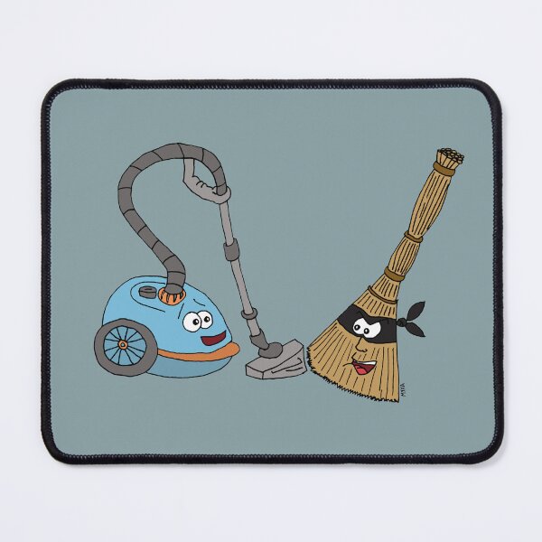 Item preview, Sweep Dreams – Ninja Broom vs Vacuum Surreal Illustration designed and sold by MyxaART.
