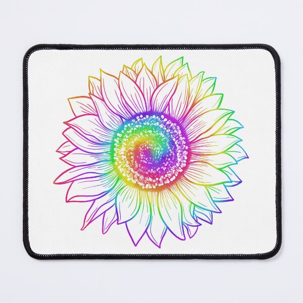 Item preview, Vibrant Rainbow Sunflower - Colorful Neon Line Art Floral Graphic designed and sold by SolutionsArt.