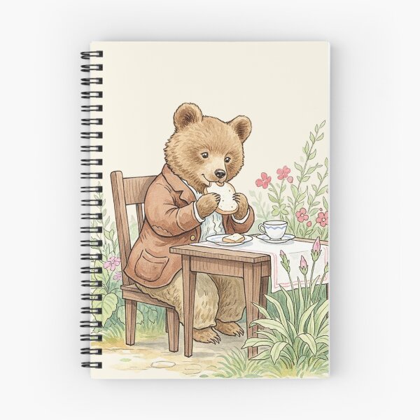 Item preview, Cozy Vintage Bear Having Tea and Toast Illustration designed and sold by Pasteltone.
