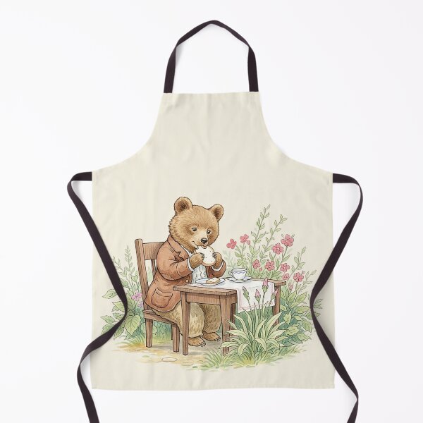 Item preview, Cozy Vintage Bear Having Tea and Toast Illustration designed and sold by Pasteltone.