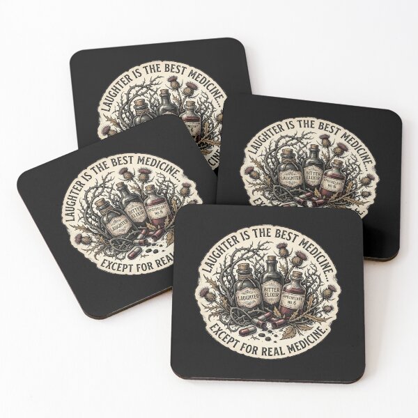 Item preview, Gothic Pharmacy Sticker - Laughter Is The Best Medicine - Dark Botanical Pills designed and sold by Osmose-Studio.