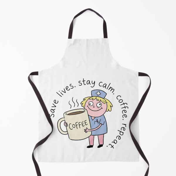 Item preview, Cute Goofy Nurse Sticker - save lives stay calm coffee repeat - Simple Doodle Art designed and sold by Osmose-Studio ⭐⭐⭐⭐⭐.