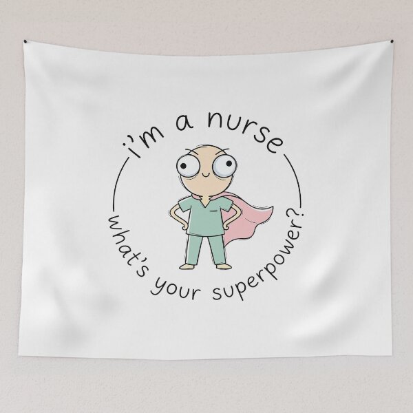 Item preview, Cute Nurse Superpower Sticker - im a nurse whats your superpower - Goofy Art designed and sold by Osmose-Studio.