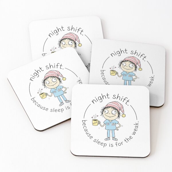 Item preview, Funny Night Shift Nurse Sticker - sleep is for the weak - Goofy Doodle Art designed and sold by Osmose-Studio ⭐⭐⭐⭐⭐.