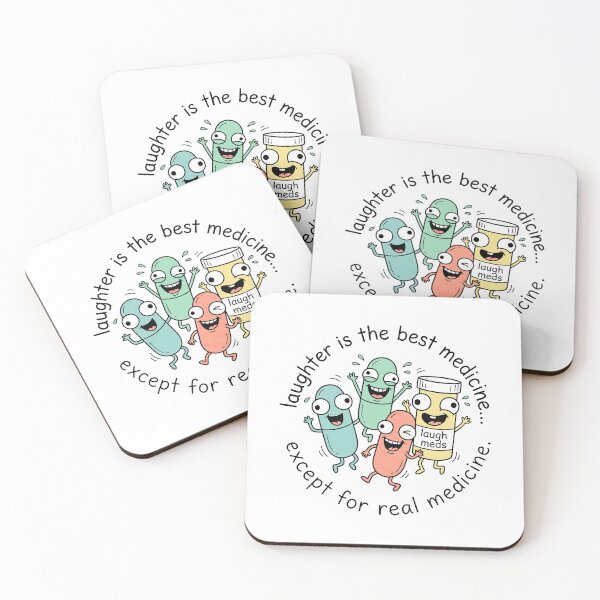 Item preview, Funny Medicine Sticker - laughter best medicine except real - Goofy Doodle Art designed and sold by Osmose-Studio ⭐⭐⭐⭐⭐.
