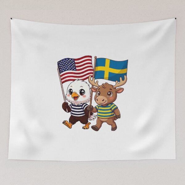 Item preview, The American eagle and its friend, the Swedish elk designed and sold by SE213.