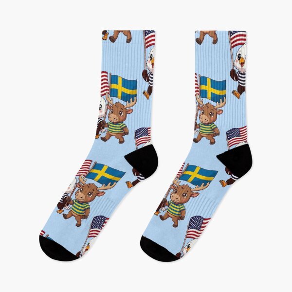 Item preview, The American eagle and its friend, the Swedish elk designed and sold by SE213.