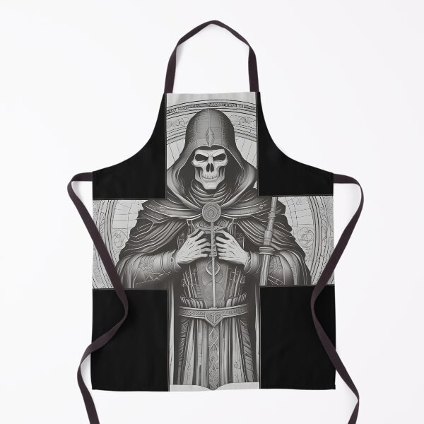 Item preview, Gothic Grim Reaper in Cross - Dark Occult Necromancer Engraving designed and sold by DarkOriginArts.