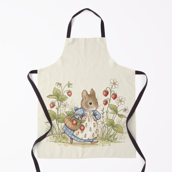 Item preview, Vintage Watercolor Mouse with Strawberry Basket Illustration designed and sold by Pasteltone.