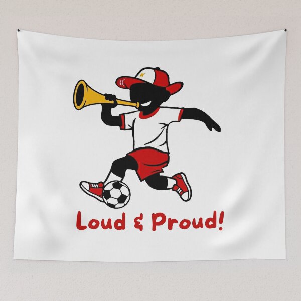 Item preview, Loud And Proud Cartoon Soccer Fan Mascot designed and sold by PMTaurus.