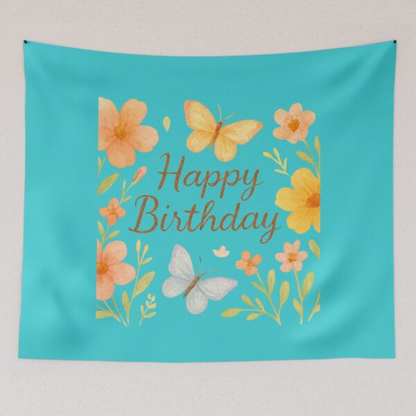 Item preview, Happy Birthday Watercolor Butterfly Floral Design designed and sold by Innova_Creations.
