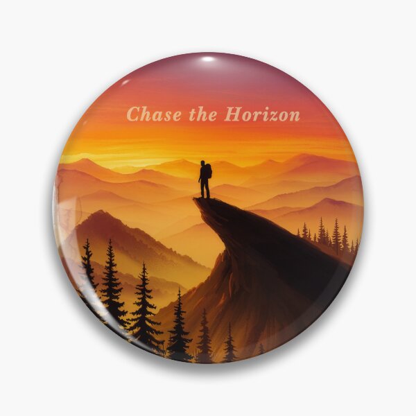 Item preview, Chase the horizon hiker cliff edge sunset orange mountain art designed and sold by icemanphotos.