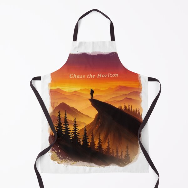 Item preview, Chase the horizon hiker cliff edge sunset orange mountain art designed and sold by icemanphotos.