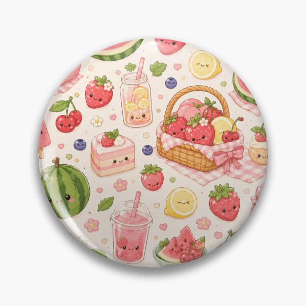 Item preview, Kawaii Fruit Seamless Pattern | Cute Summer Food Aesthetic designed and sold by Aramdesing.