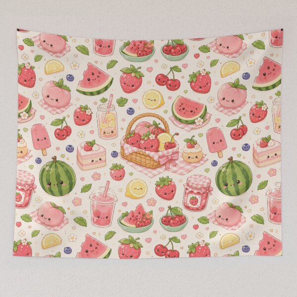 Item preview, Kawaii Fruit Seamless Pattern | Cute Summer Food Aesthetic designed and sold by Aramdesing.