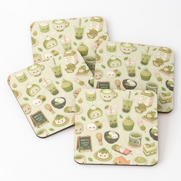 Item preview, Kawaii food pattern Matcha Café Seamless Pattern designed and sold by Aramdesing.