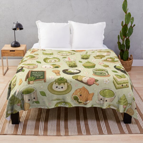 Item preview, Kawaii food pattern Matcha Café Seamless Pattern designed and sold by Aramdesing.