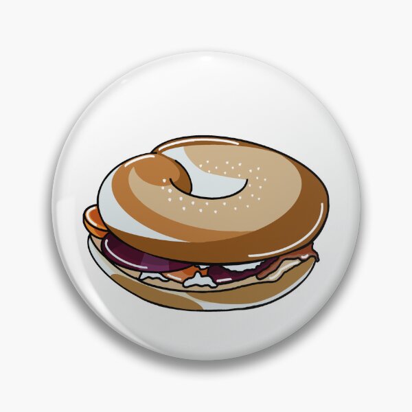 Item preview, New York Bagel Sticker | Postcards from New York Collection designed and sold by BellaDesignCo.