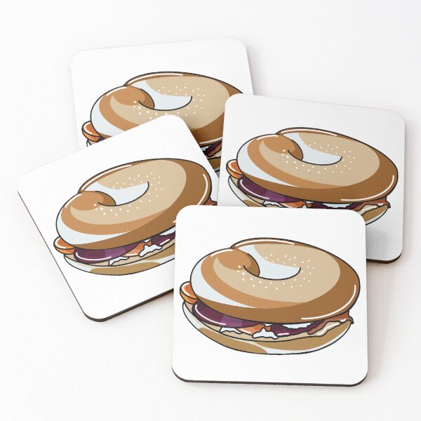 Item preview, New York Bagel Sticker | Postcards from New York Collection designed and sold by BellaDesignCo.
