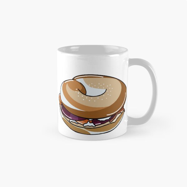 Aperçu de l'œuvre Autocollant bagel de New York | Collection de cartes postales de New York créée et vendue par PinkPeelUK.