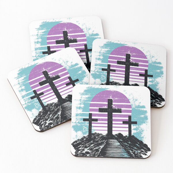 Item preview, Hill of Calvary Golgotha Jesus Christ the way 3 Christian Crosses grunge eroded streetwear designed and sold by bard-art.