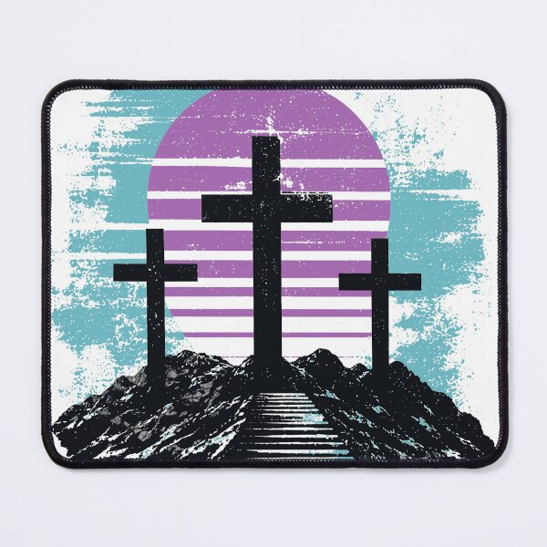 Item preview, Hill of Calvary Golgotha Jesus Christ the way 3 Christian Crosses grunge eroded streetwear designed and sold by bard-art.