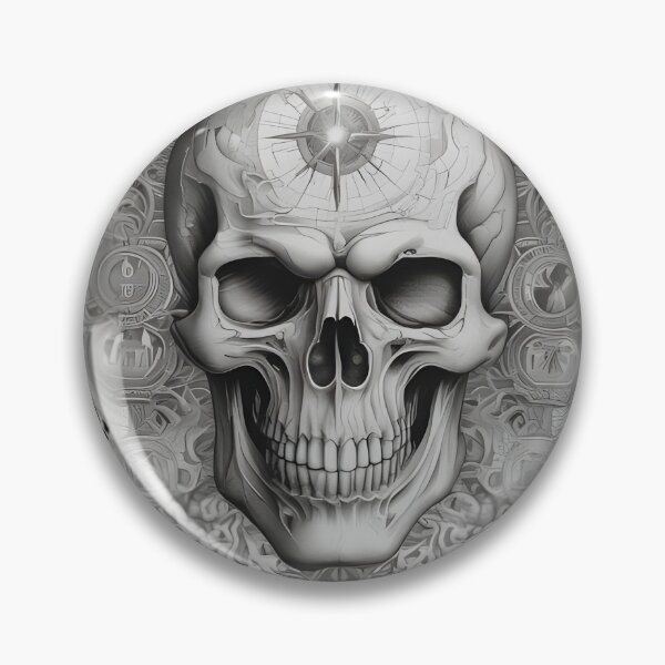 Item preview, Gothic Norse Compass Skull - Occult Star Alchemical Shield Art designed and sold by DarkOriginArts.