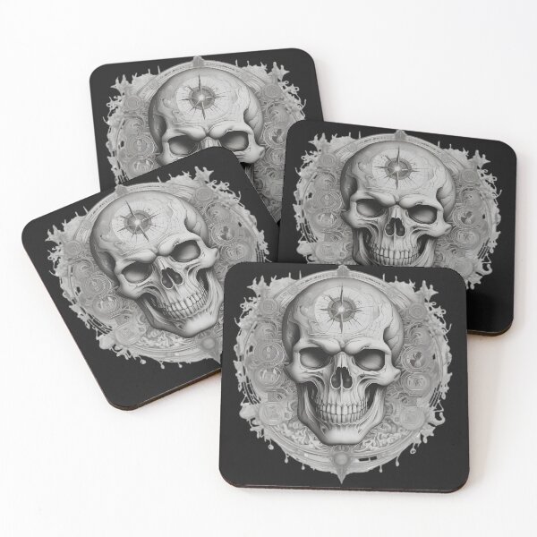 Item preview, Gothic Norse Compass Skull - Occult Star Alchemical Shield Art designed and sold by DarkOriginArts.
