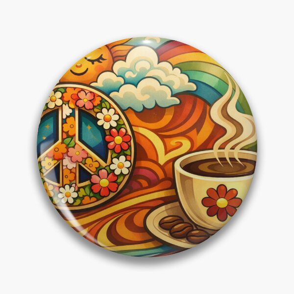Item preview, Peace, love, and coffee - Retro 70s Rainbow Wall Art designed and sold by Peace,love,andbeaches.