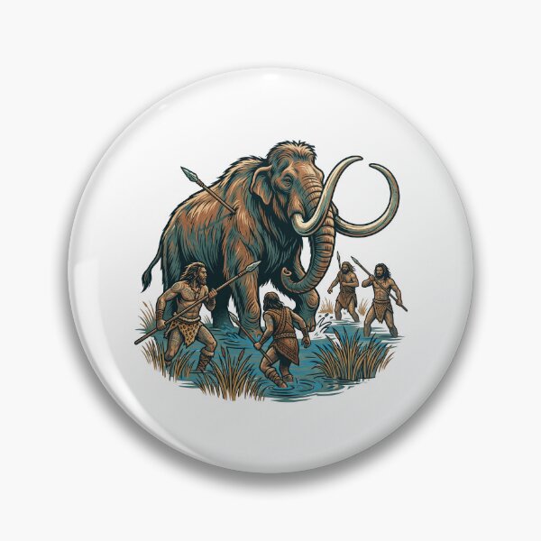 Item preview, Prehistoric Cavemen Hunting Woolly Mammoth designed and sold by TeeARTHY.