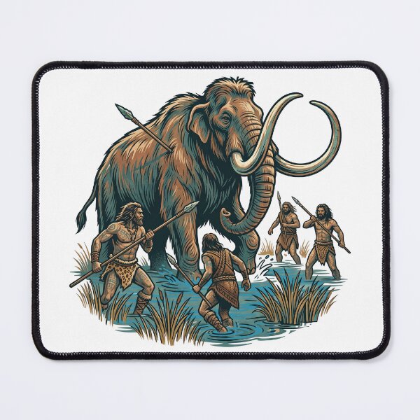 Item preview, Prehistoric Cavemen Hunting Woolly Mammoth designed and sold by TeeARTHY.