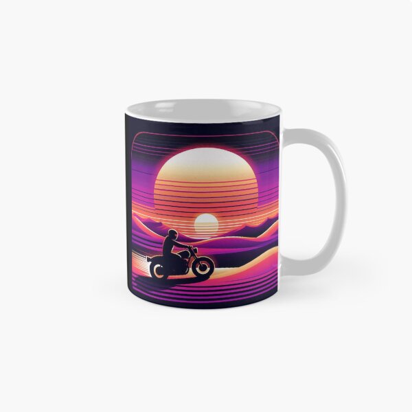 Item preview, Synthwave Rider – Retro Sunset Motorcycle Adventure Design designed and sold by Dogandesighn.