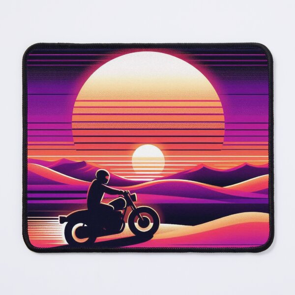 Item preview, Synthwave Rider – Retro Sunset Motorcycle Adventure Design designed and sold by Dogandesighn.