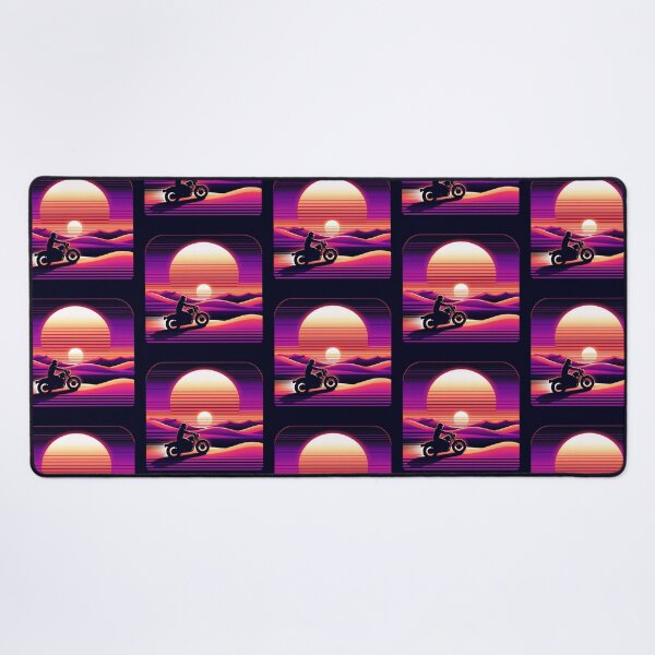 Item preview, Synthwave Rider – Retro Sunset Motorcycle Adventure Design designed and sold by Dogandesighn.