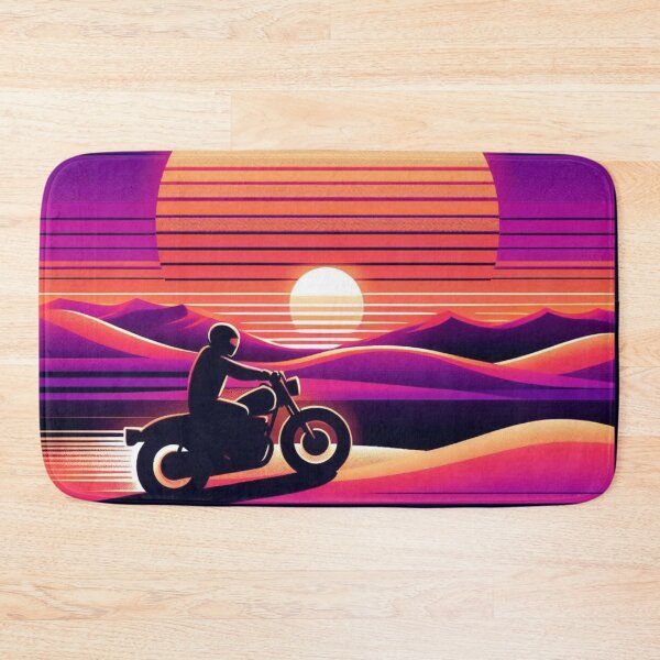 Item preview, Synthwave Rider – Retro Sunset Motorcycle Adventure Design designed and sold by Dogandesighn.