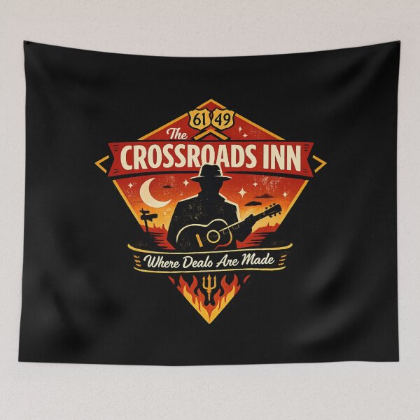 Item preview, Crossroads Inn - Vintage Blues Guitar Devil Deal Retro designed and sold by SidTastic .