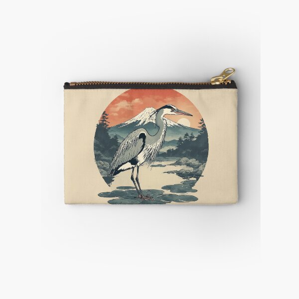 Item preview, Heron with Mt. Fuji - Traditional Japanese Serentiy designed and sold by TamaraWabe.