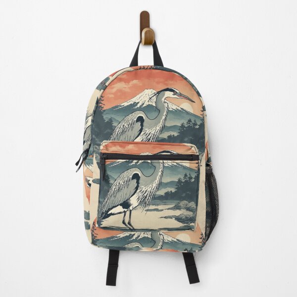Item preview, Heron with Mt. Fuji - Traditional Japanese Serentiy designed and sold by TamaraWabe.