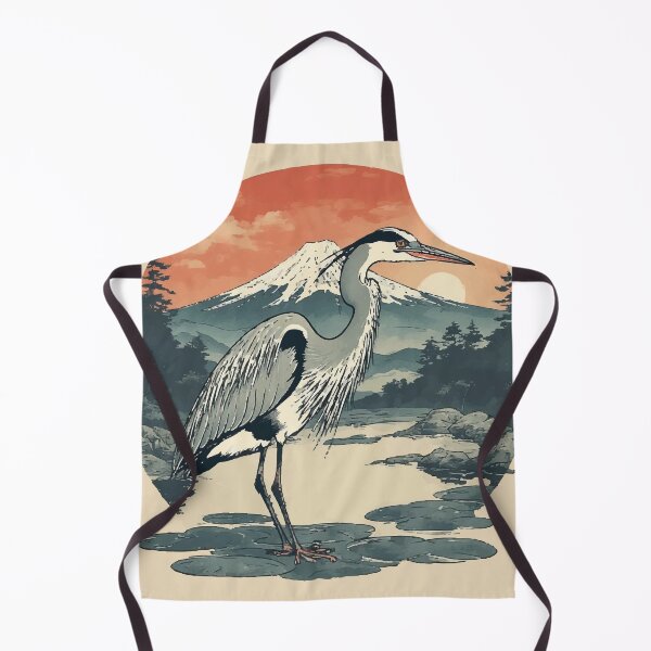Item preview, Heron with Mt. Fuji - Traditional Japanese Serentiy designed and sold by TamaraWabe.
