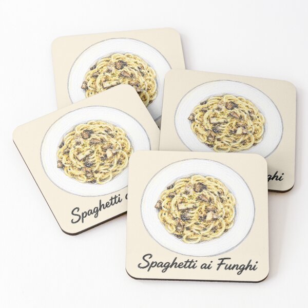 Item preview, Spaghetti ai Funghi – Italian Cuisine Illustration designed and sold by JOANNASKAH.