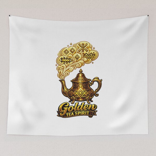 Item preview, Golden Tea Spirit – International Tea Day designed and sold by LuveraxArt.