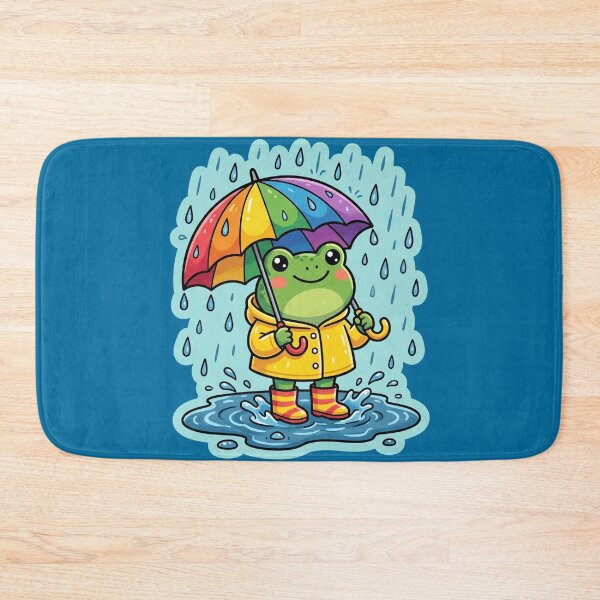 Item preview, Rainbow Umbrella Frog – Cute Rainy Day Cartoon Aesthetic designed and sold by ArtsyExplorer.