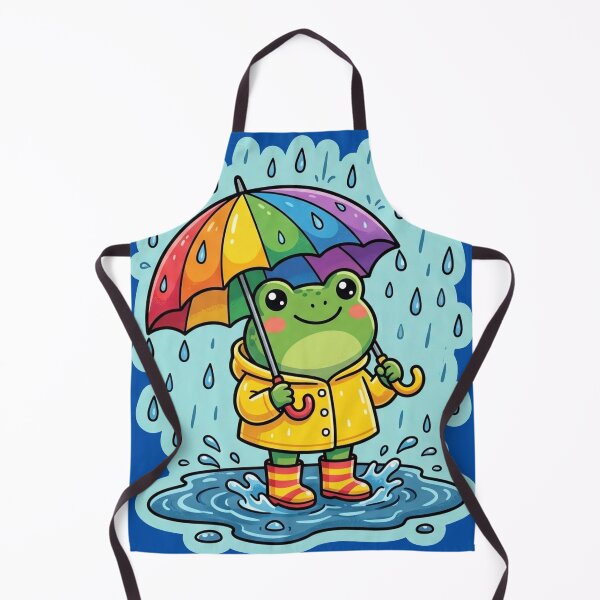 Item preview, Rainbow Umbrella Frog – Cute Rainy Day Cartoon Aesthetic designed and sold by ArtsyExplorer.
