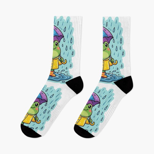 Item preview, Rainbow Umbrella Frog – Cute Rainy Day Cartoon Aesthetic designed and sold by ArtsyExplorer.