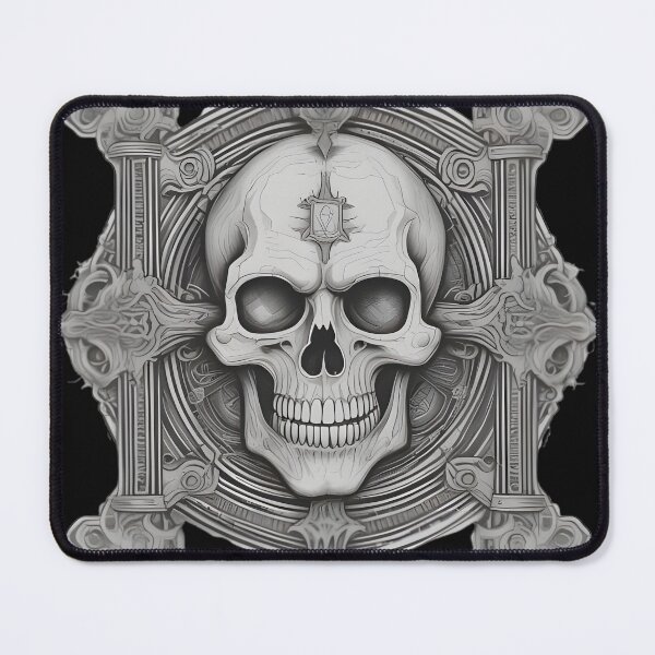 Item preview, Gothic Architecture Skull - Masonic Pillar Occult Engraving Art designed and sold by DarkOriginArts.