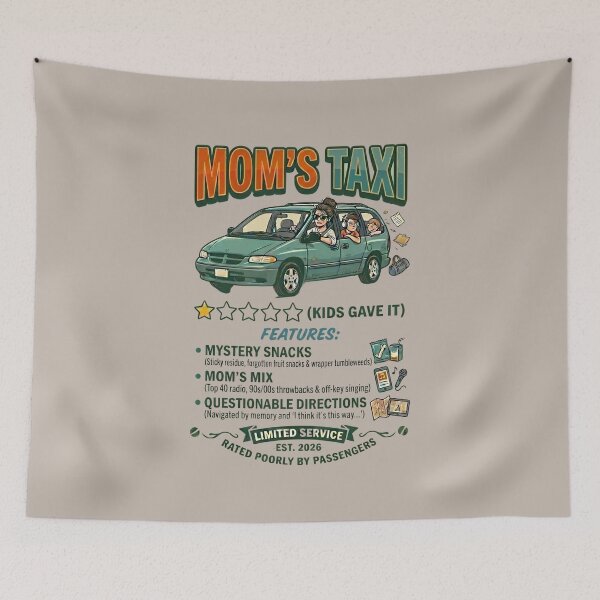 Item preview, Mom's Taxi - Minivan Parody Parenting Humor designed and sold by laughingshirts.