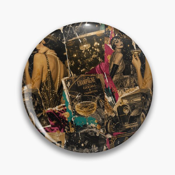 Item preview, Gatsby Glimmer — 1920s Speakeasy Mixed‑Media Collage designed and sold by Jandedan.