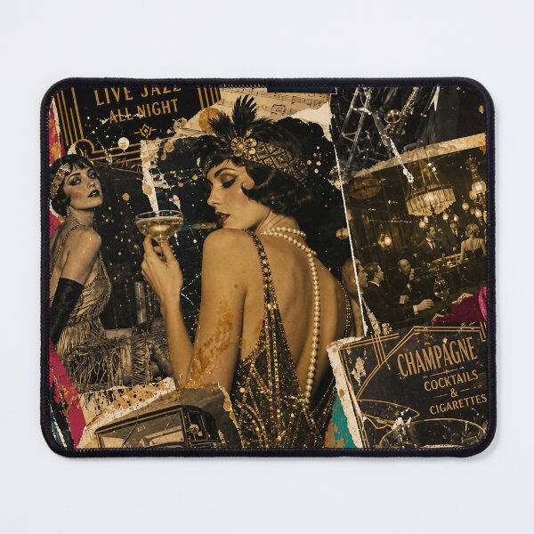 Item preview, Gatsby Glimmer — 1920s Speakeasy Mixed‑Media Collage designed and sold by Jandedan.