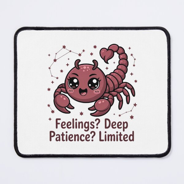 Item preview, Funny Scorpio Zodiac Sticker – Feelings Deep Patience Limited | Cute Scorpio Meme designed and sold by Cool-cat-art.