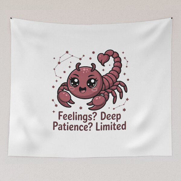 Item preview, Funny Scorpio Zodiac Sticker – Feelings Deep Patience Limited | Cute Scorpio Meme designed and sold by Cool-cat-art.